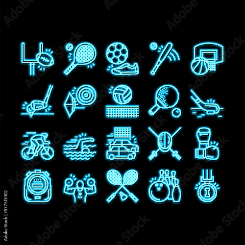 Sport Active Competitive Game neon glow icon illustration