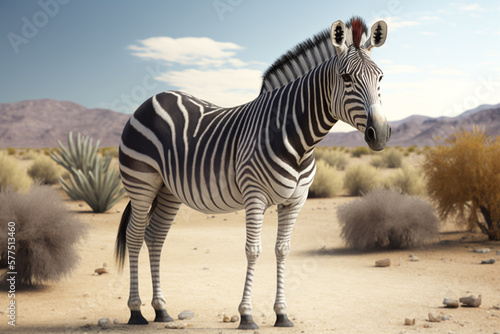 Grevy s zebra  pinstripe  generative ai