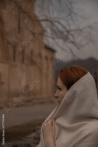 Religious woman in church