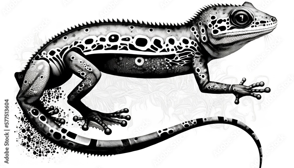 gecko illustration for tattoo or wall sticker gecko illustration for tattoo or wall sticker