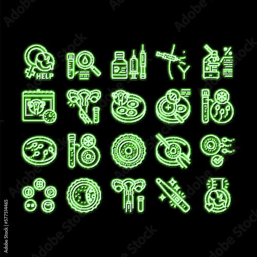 Fertilization Treat neon glow icon illustration