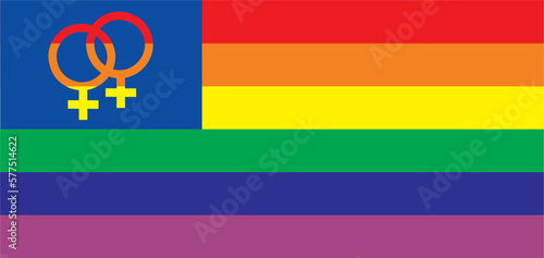 Vector rainbow flag of the LGBT community. LGBT symbol in 
rainbow colors. Lesbian relationship concept. 