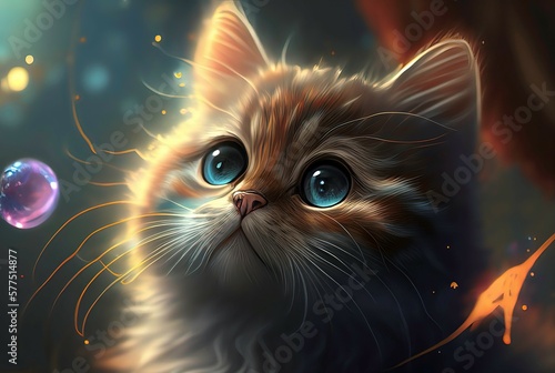 cute cat, cat, cute, feline, generated by ai