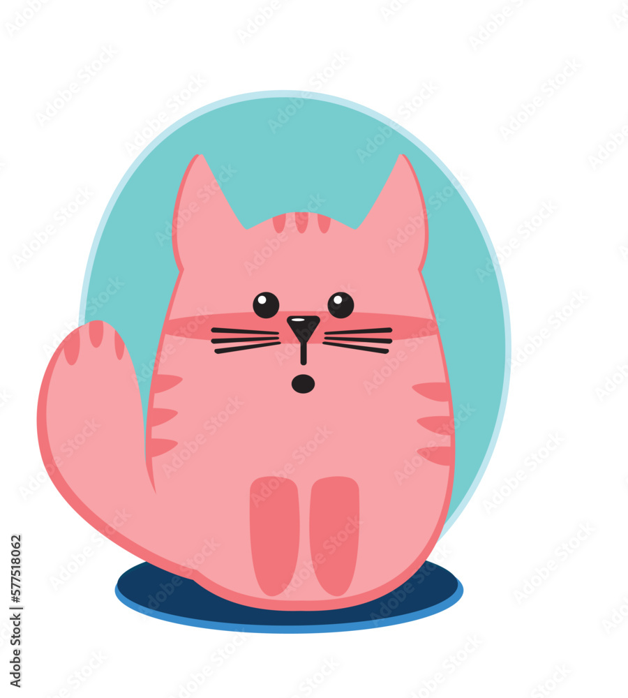 Pink cartoon cat. Cute pink cat. Cute pink kitten. Vector cartoon flat illustration. Funny playful kitten isolated on a white background.
Pink cartoon cat. Cute pink cat. Cute pink kitten. Vector cartoon flat illustration. Funny playful kitten isolated on a white background.