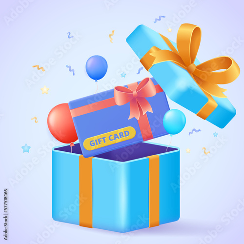 Gift certificate, voucher, coupon vector 3d illustration concept. Three dimensional icon for landing page, template, ui, web, mobile app, poster, banner, flyer.