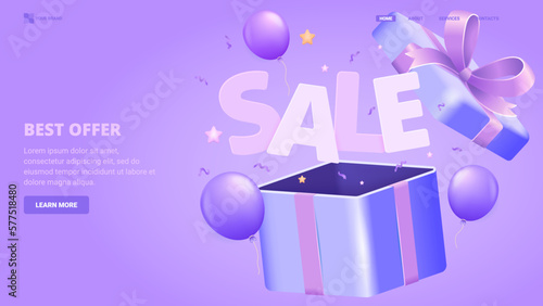 Sale, best offer, discount vector 3d illustration concept. Three dimensional concept for landing page, template, ui, web, mobile app, poster, banner, flyer.