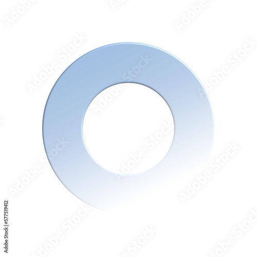 anello azzurro semitrasparente su sfondo trasparente