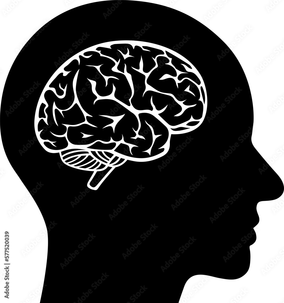 Flat icon of human brain as concept of brainstorm and thinking Flat icon of human brain as concept of brainstorm and thinking