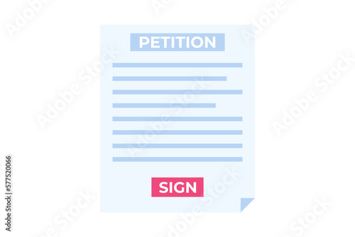An appeal document or form. Petition online concept. Vector illustration