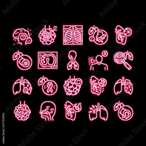 Respiratory Disease neon glow icon illustration