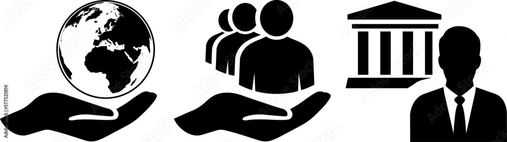 ESG icons as a concept of environmental conservation and business sustainability ESG icons as a concept of environmental conservation and business sustainability