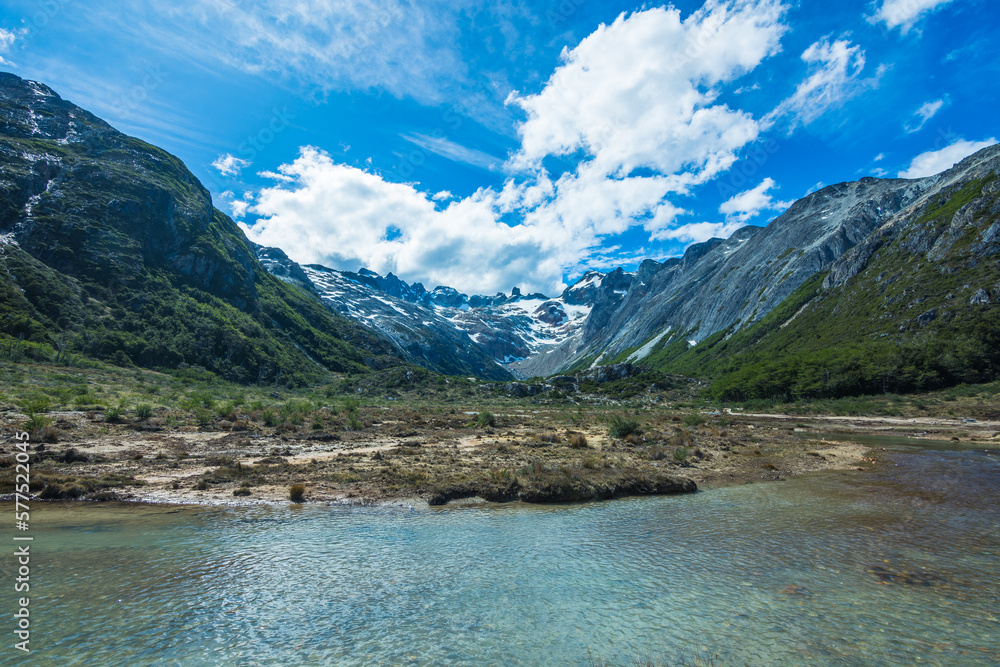 View of the glacier that creates the Laguna Esmeralda (Emerald Lake) - Ushuaia, Argentina View of the glacier that creates the Laguna Esmeralda (Emerald Lake) - Ushuaia, Argentina