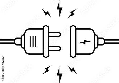 Vector icon of electric plug in as a concept connections or inclusions