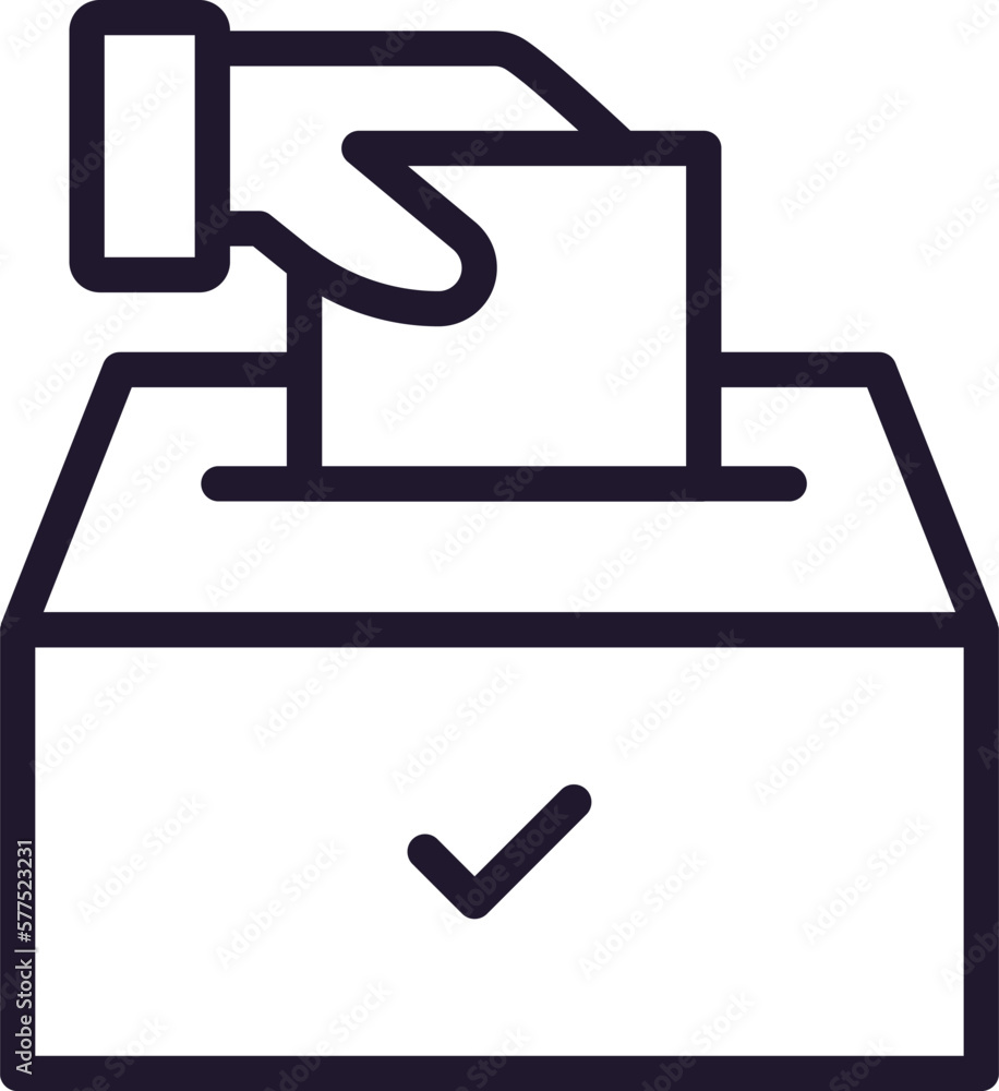 Single line icon of election on isolated white background. High quality editable stroke for mobile apps, web design, websites, online shops etc. Single line icon of election on isolated white background. High quality editable stroke for mobile apps, web design, websites, online shops etc.