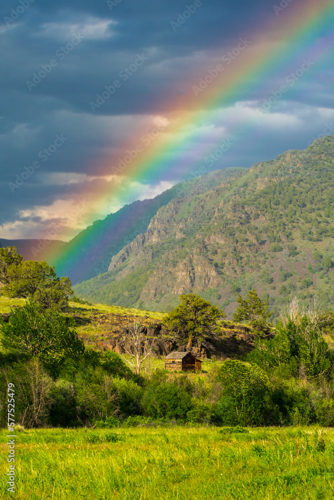 Beautiful Rainbow over South Steens Mountain Valley