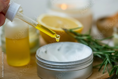Aromatherapy oil spa setting