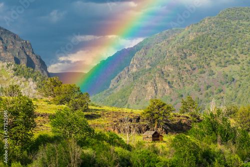 Beautiful Rainbow over South Steens Mountain Valley photo