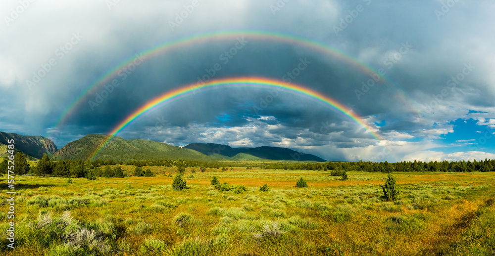 Beautiful Rainbow over South Steens Mountain Valley Beautiful Rainbow over South Steens Mountain Valley