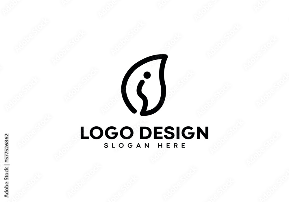 I letter with leaf modern logo design on luxury background. I monogram initials letter logo concept. I letter icon design. I elegant and Professional black letter icon on white background. I letter with leaf modern logo design on luxury background. I monogram initials letter logo concept. I letter icon design. I elegant and Professional black letter icon on white background.