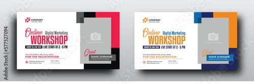 Online workshop youtube video thumbnail or workshop promotion web banner for social media
