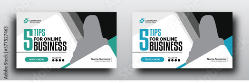 Business tips youtube video thumbnail or web banner for social media