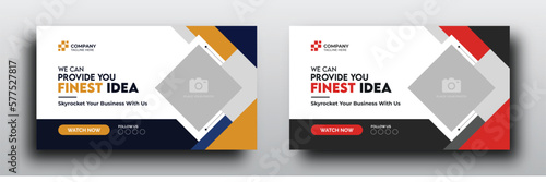 Business youtube video thumbnail or web banner for social media