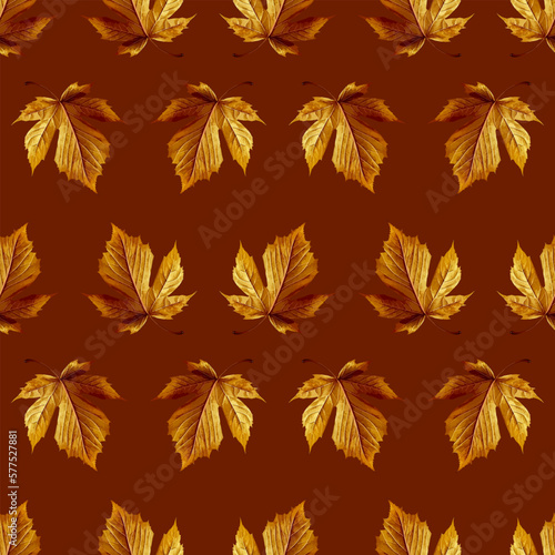 Seamless pattern of autumn maple leaves. Vector stock illustration eps10.