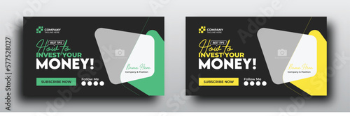 Money investment business youtube thumbnail or web banner