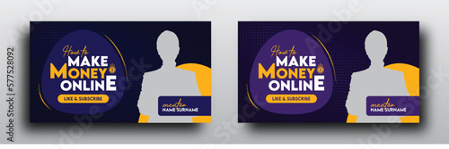 Online money making tips youtube video thumbnail or web banner