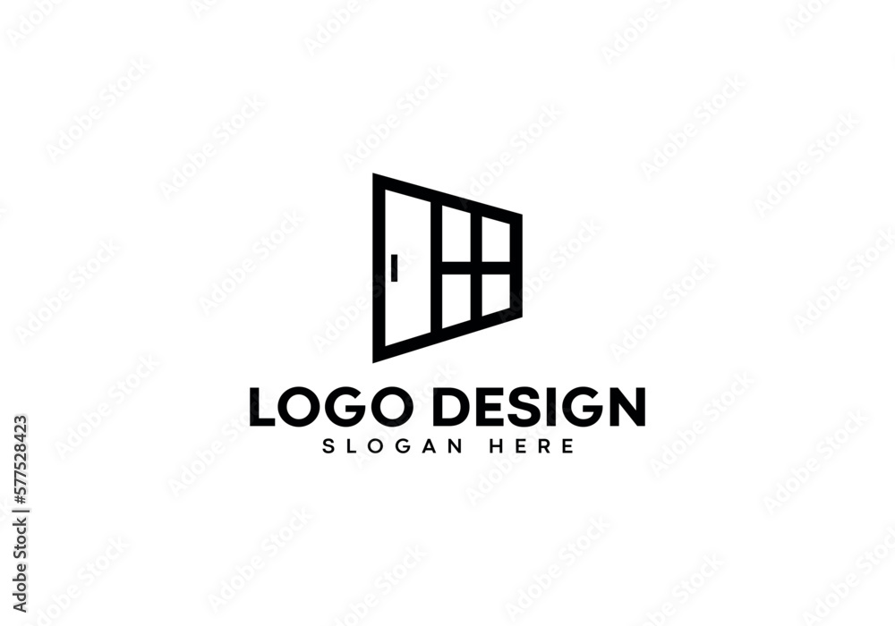 Window and Door logo design on luxury background. Window and Door logo concept. Window and Door icon design. Window and Door elegant and Professional icon on white background. Window and Door logo design on luxury background. Window and Door logo concept. Window and Door icon design. Window and Door elegant and Professional icon on white background.