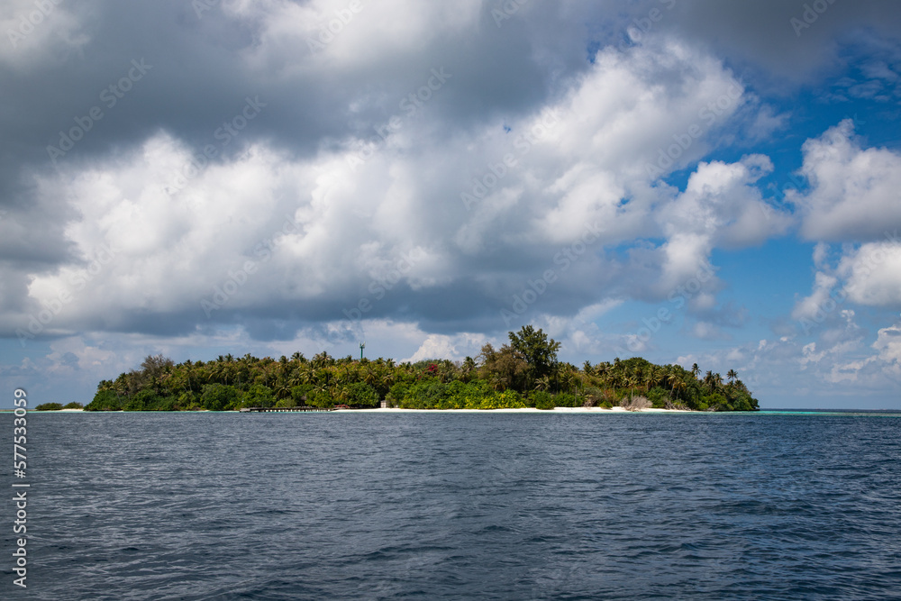 green tropical island in the sea