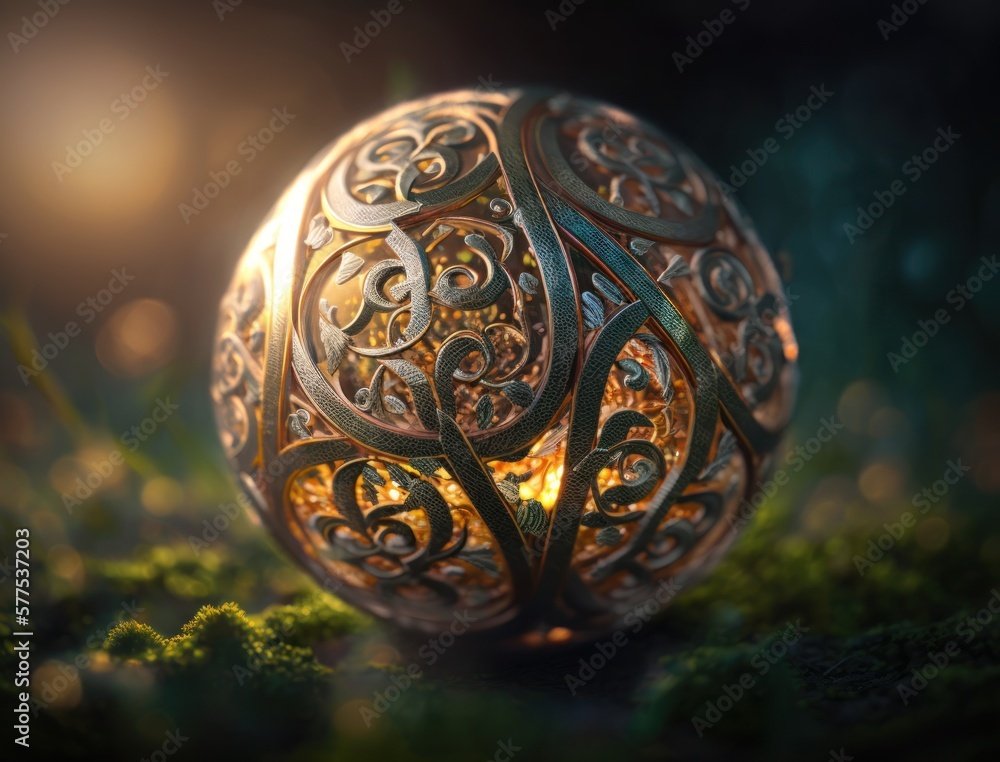 Ethnic celtic ornaments Esoteric vegetal background created with Generative AI technology Ethnic celtic ornaments Esoteric vegetal background created with Generative AI technology