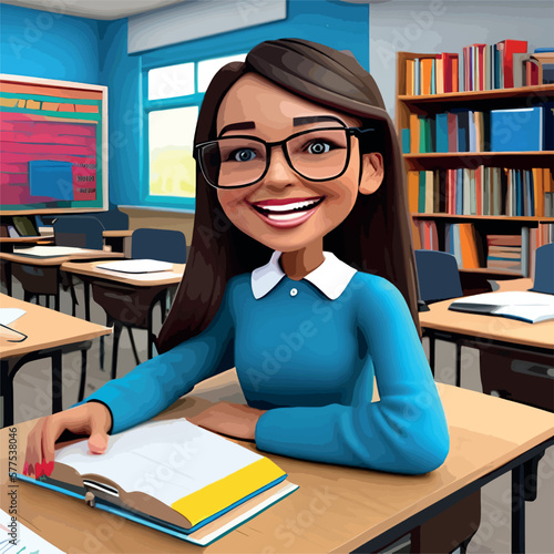 student woman in the classroom