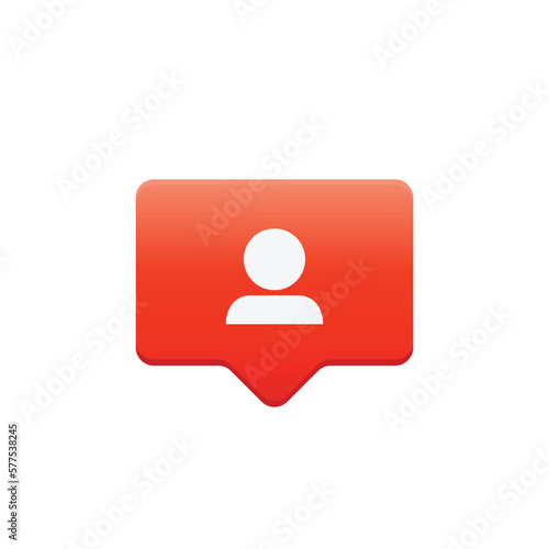 New follower or friend request notification icon for social networks. User interface design. Vector illustration.