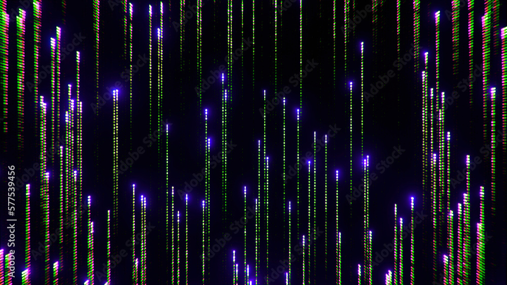 Red and purple beams of light. Design. A black background on which ...
