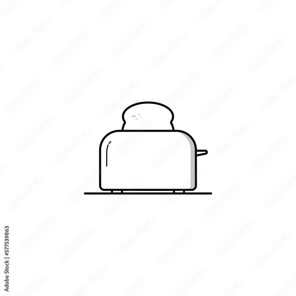 Toaster icon isolated vector graphics Toaster icon isolated vector graphics