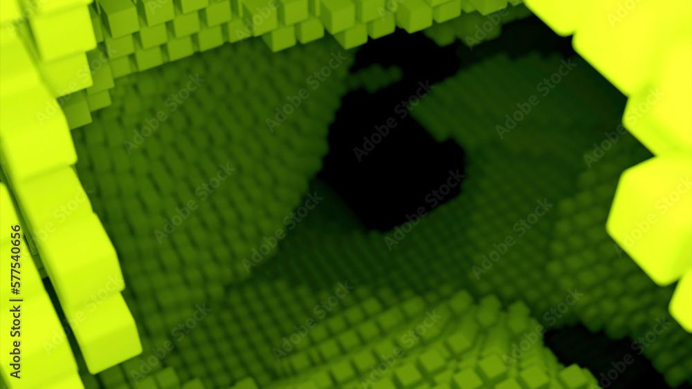 3D space with cubic shapes and steps. Design. 3D shapes and abstract ...