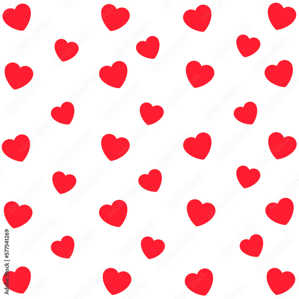 Hearts seamless pattern. Repeating love background. Repeated scattered hearts for design prints.