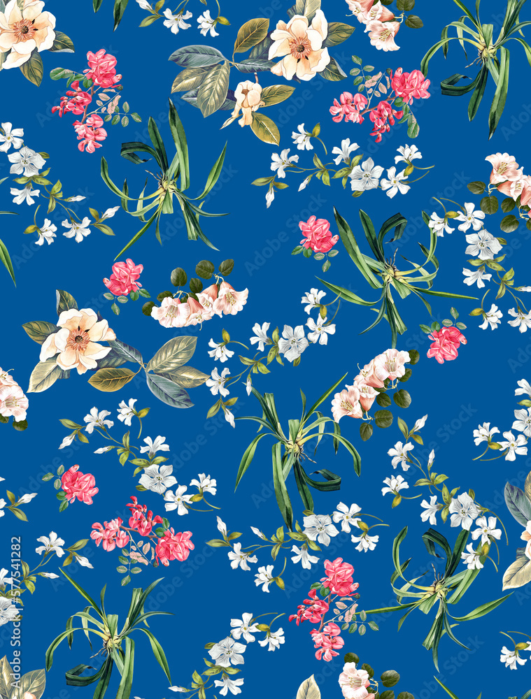 Seamless botanical flowers pattern, floral print. Seamless botanical flowers pattern, floral print.