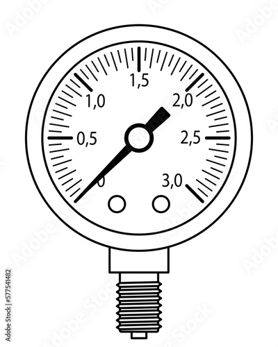Pressure gauge contour illustration