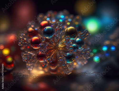 An endless fractals made of translucent multicolored crystals natural gemstone Generative AI technology © Denis Darcraft