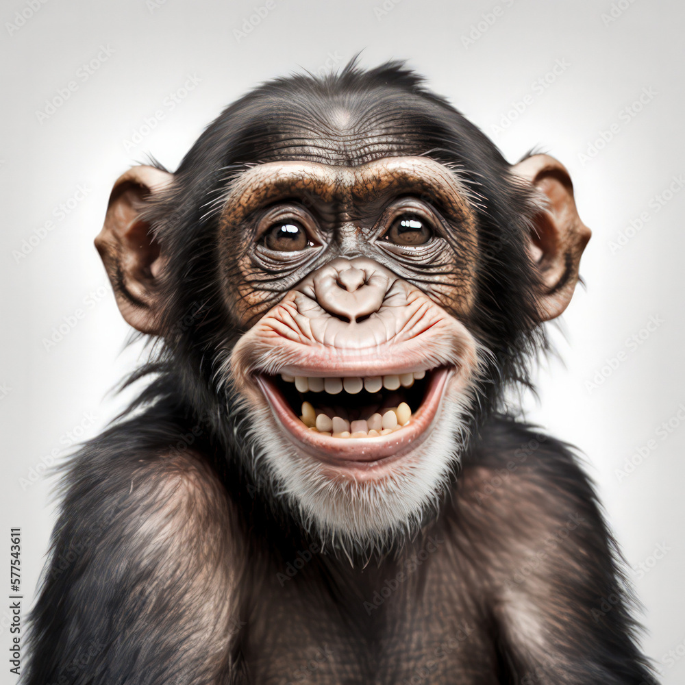 Naklejka premium Smiling monkey (AI Generated)