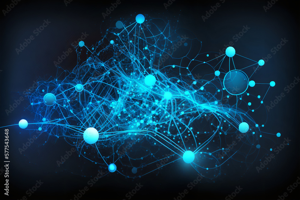 Aabstract representation of interconnected points, lines, and shapes on ...