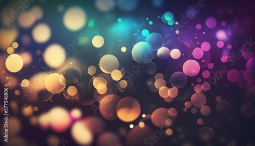 Wallpaper with a glamorous abstract cool colors bokeh background. Generative AI