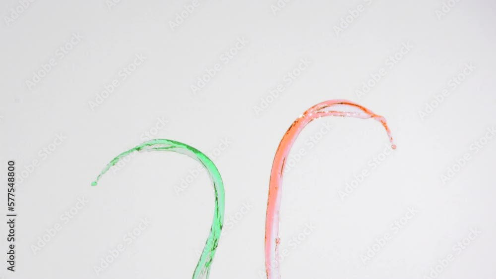 Animation of green and red liquid on white background Animation of green and red liquid on white background