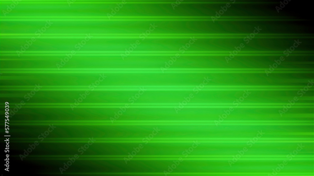 Obraz premium Parallel horizontal stripes of green color. Motion. Blurred colorful flowing lines on a dark background.