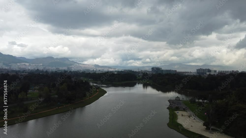 park with lake inside the city of bogota park with lake inside the city of bogota