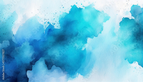 Beautiful elegant blue watercolor texture background, Generative AI