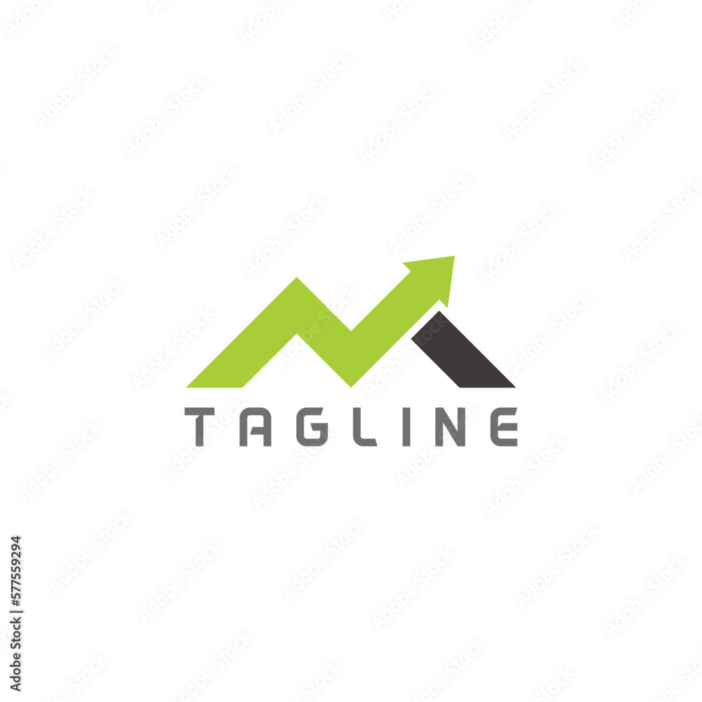 letter n m arrow up chart line logo vector letter n m arrow up chart line logo vector