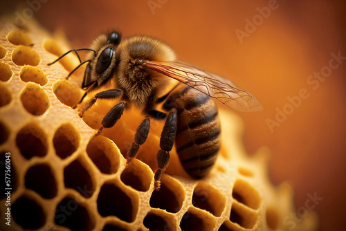 Bee On Honeycomb, Bee On Honeycomb, Generative Ai © Ash